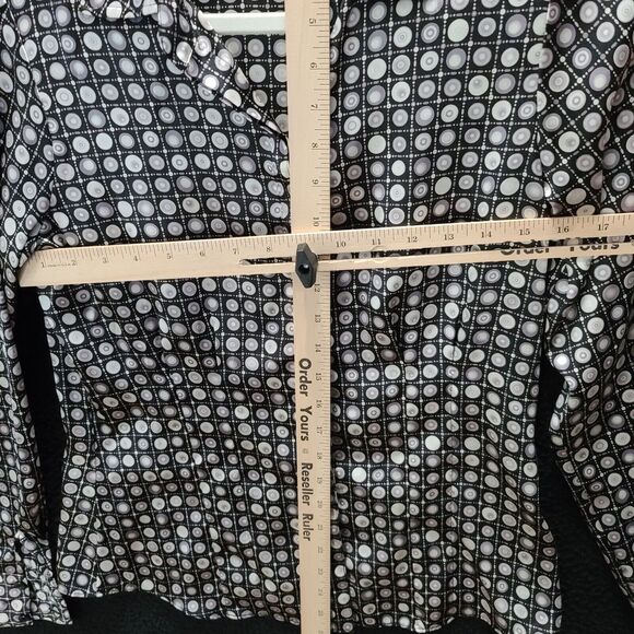 Rafaella Womens Button Down Blouse Multi-Color Size 6 100% Polyester Long Sleeve - Picture 3 of 12